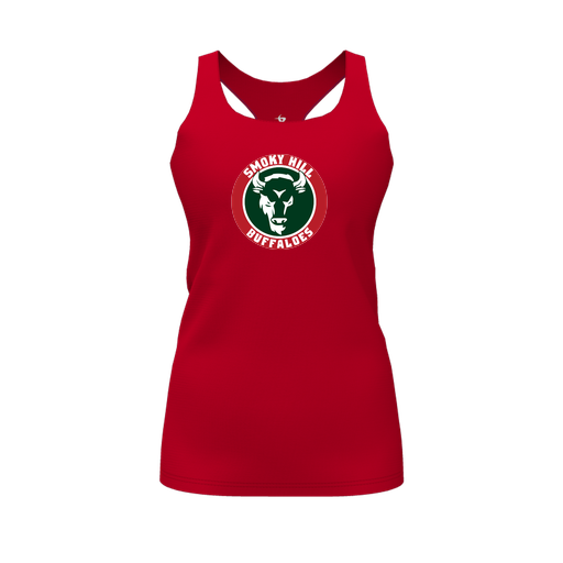 [FT0TRBRD-FYS-LOGO1] Decker Racerback Tank Top (Female Youth S, Red, Logo 1)