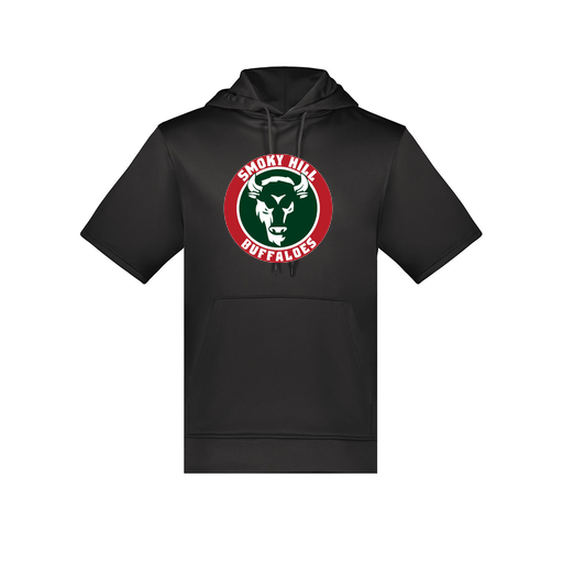 [6871.080.S-LOGO1] Men's Dri Fit Short Sleeve Hoodie (Adult S, Black, Logo 1)