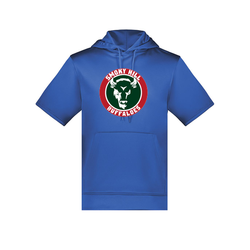 [6871.060.S-LOGO1] Men's Dri Fit Short Sleeve Hoodie (Adult S, Royal, Logo 1)