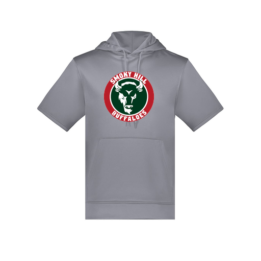 [6871.059.S-LOGO1] Men's Dri Fit Short Sleeve Hoodie (Adult S, Gray, Logo 1)