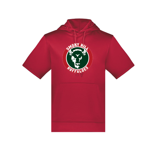 [6871.083.S-LOGO1] Men's Dri Fit Short Sleeve Hoodie (Adult S, Red, Logo 1)